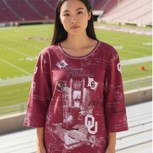 P. Michael Sz XL 14 16 Top Shirt University of Oklahoma Sooners Red Football